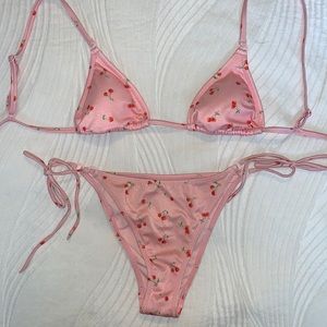 LA Hearts Cherry Avalon Ring Triangle Bikini Top